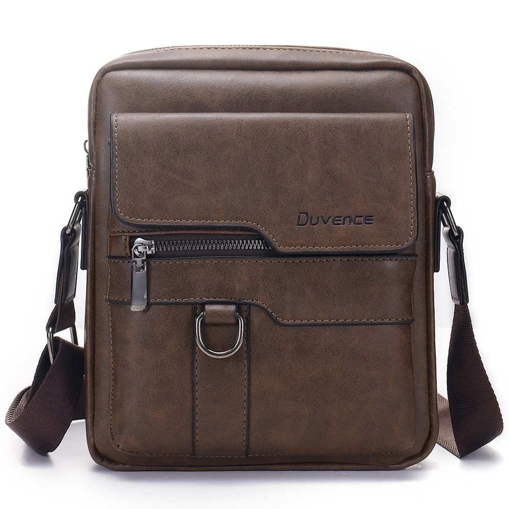 Crossbody Business-veske I Skinn For Menn