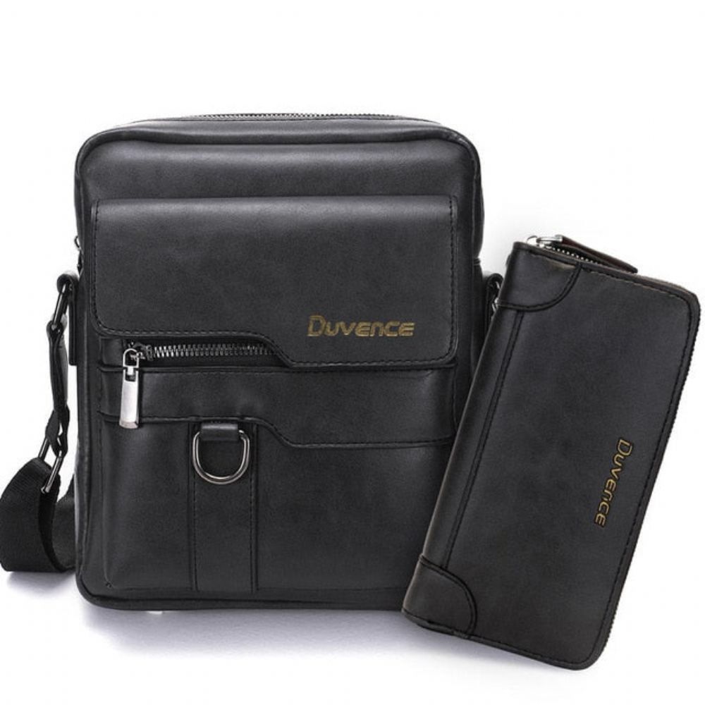 Crossbody Business-veske I Skinn For Menn