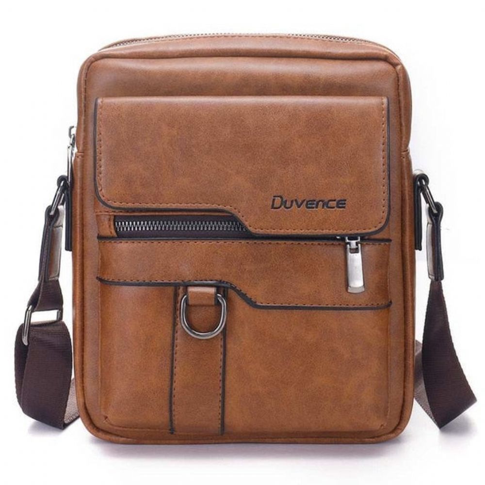 Crossbody Business-veske I Skinn For Menn