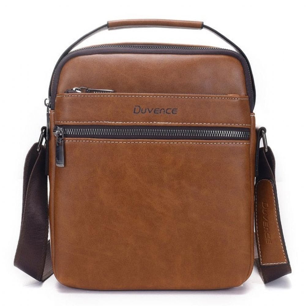 Crossbody Business-veske I Skinn For Menn