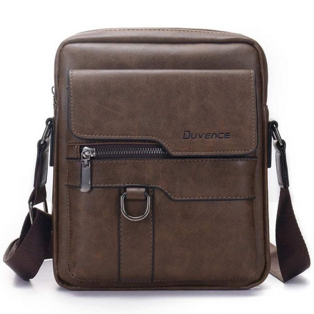 Crossbody Business-veske I Skinn For Menn
