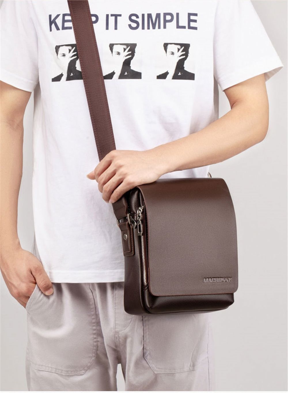 Crossbody Multifunksjonsveske For Menn