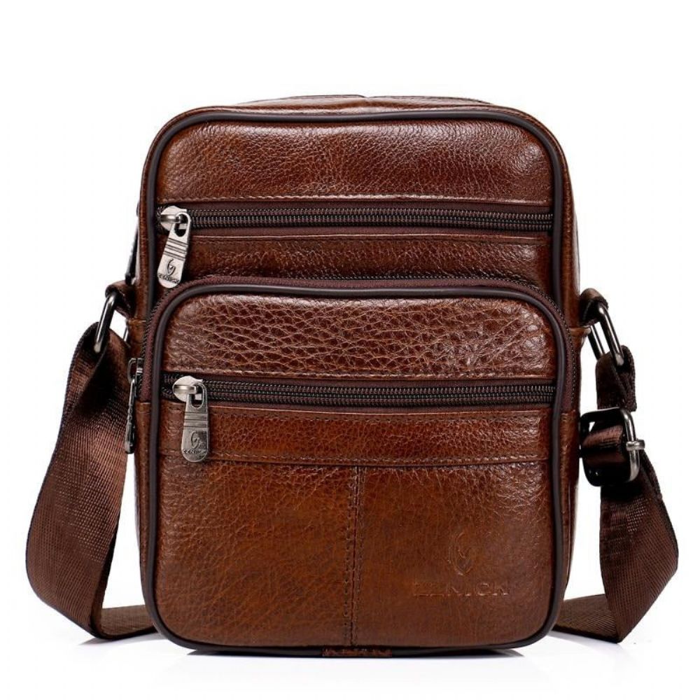 Messenger Bag I Ekte Skinn For Menn