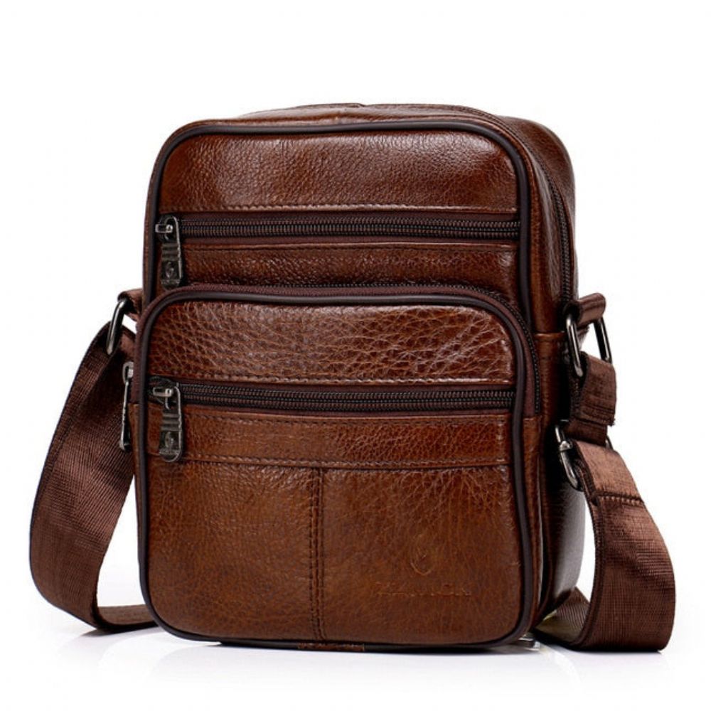 Messenger Bag I Ekte Skinn For Menn