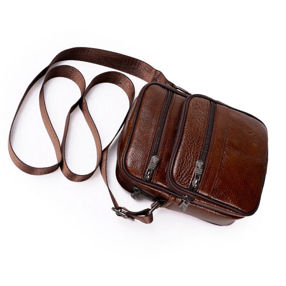 Messenger Bag I Ekte Skinn For Menn