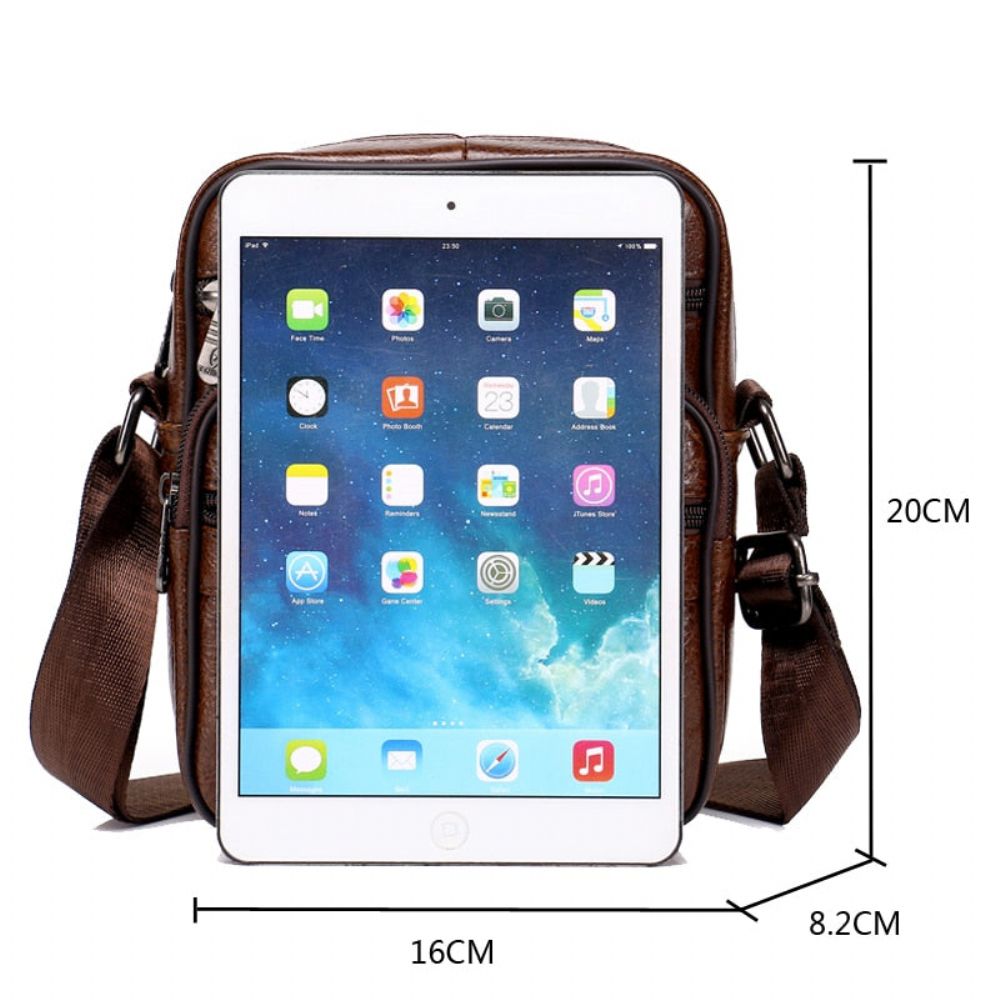 Messenger Bag I Ekte Skinn For Menn