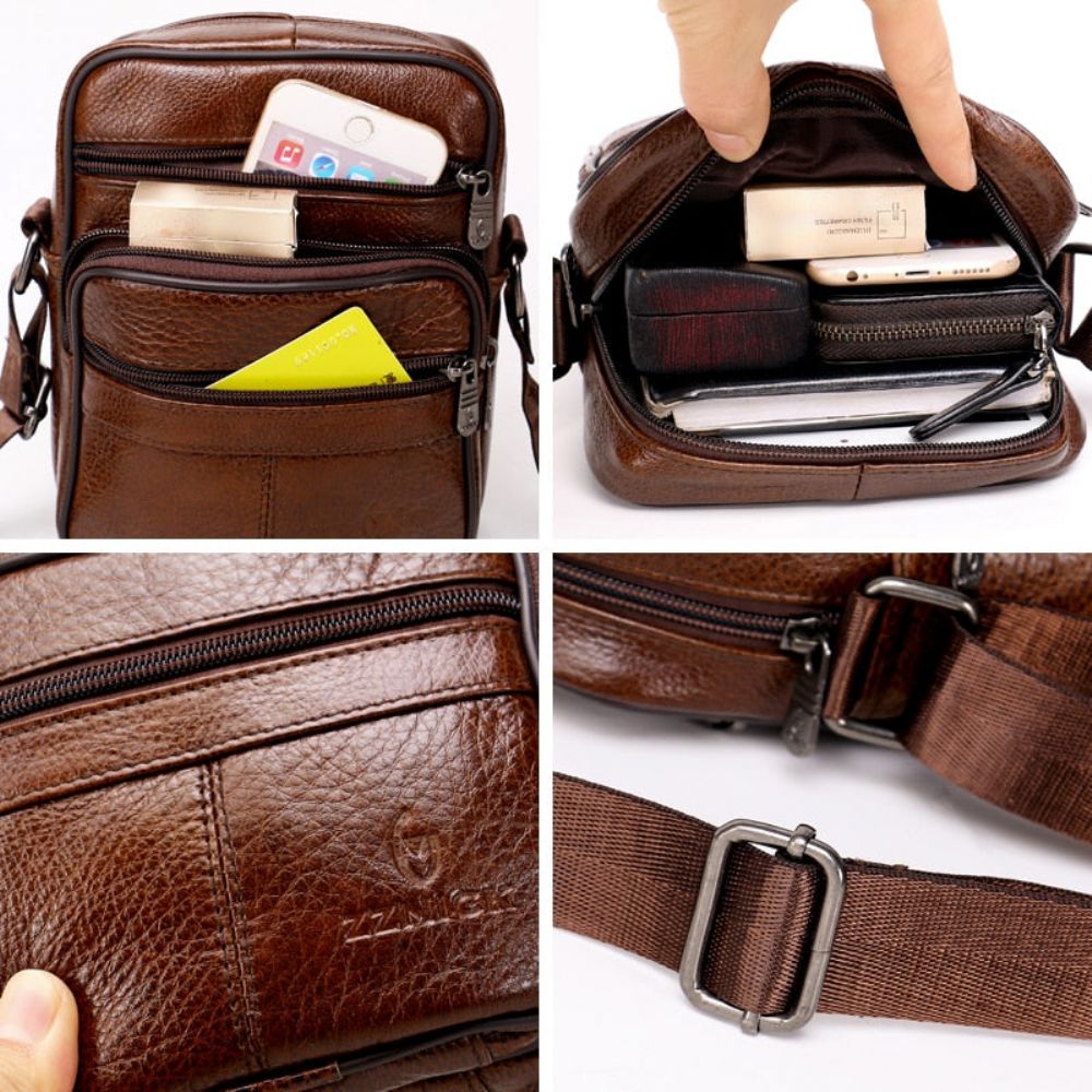 Messenger Bag I Ekte Skinn For Menn