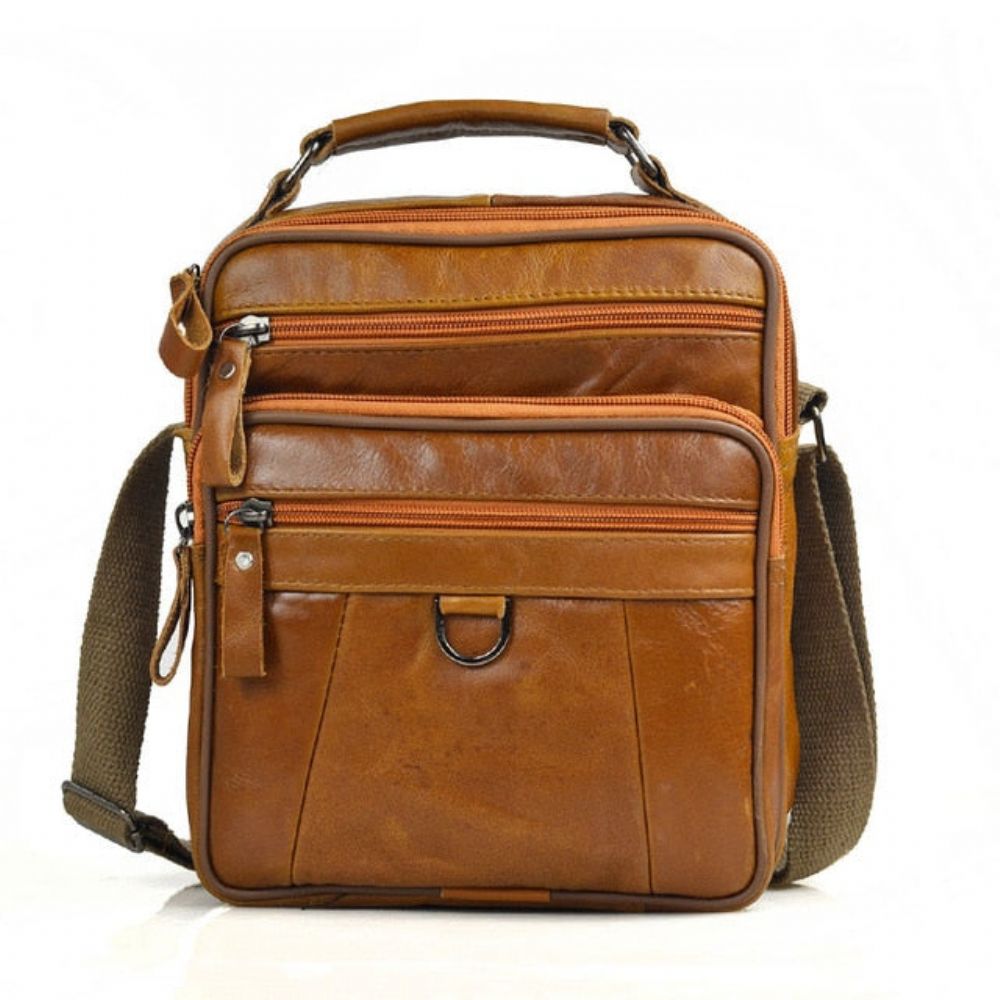 Mote Crossbody-veske I Ekte Skinn