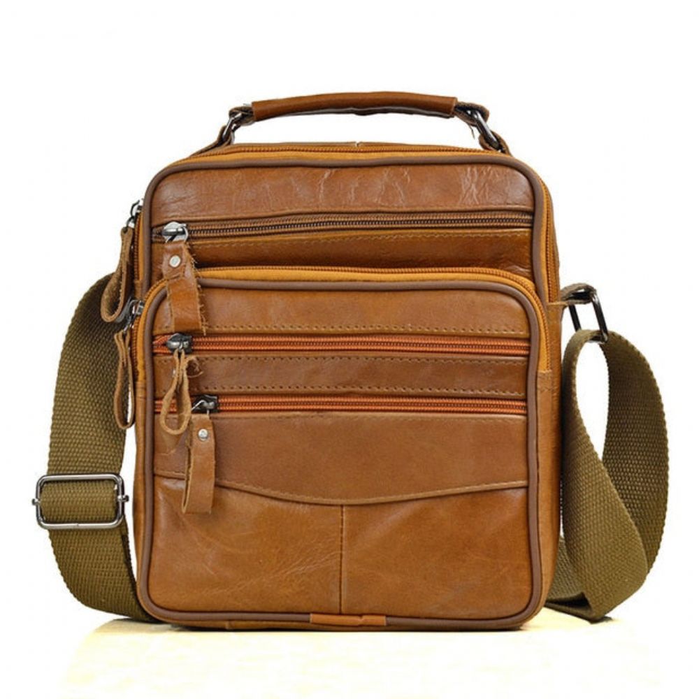 Mote Crossbody-veske I Ekte Skinn