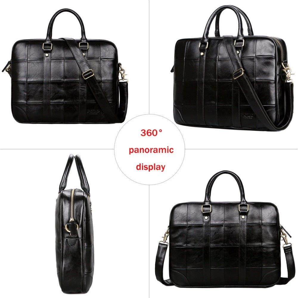 Plaid Design Skinnveske Med Stor Kapasitet