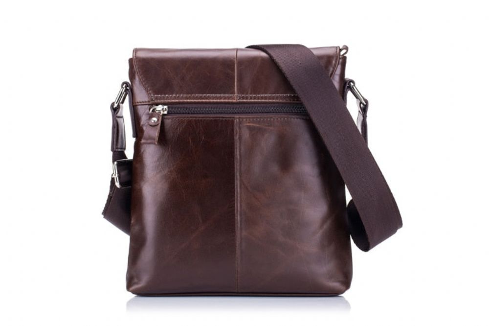 Vintage Crossbody-veske I Ekte Skinn