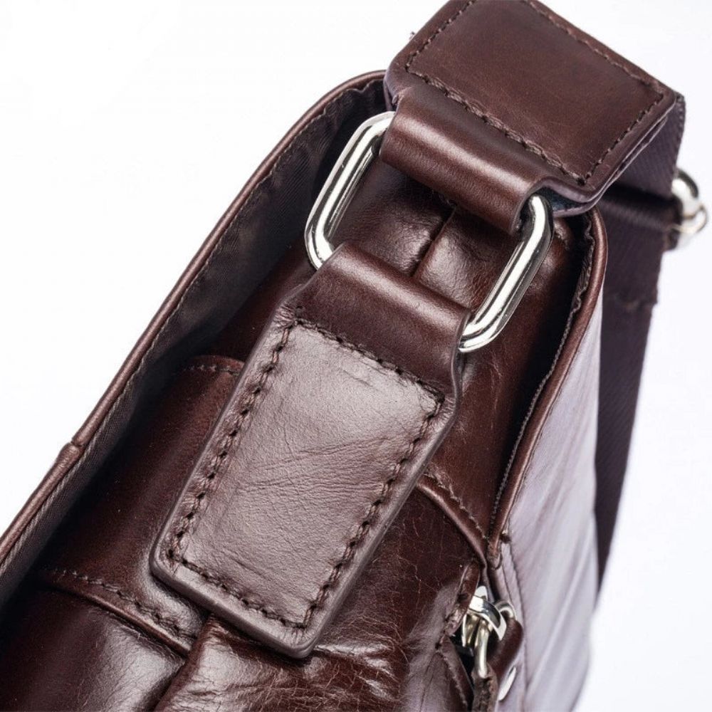 Vintage Crossbody-veske I Ekte Skinn