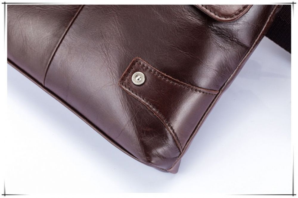 Vintage Crossbody-veske I Ekte Skinn