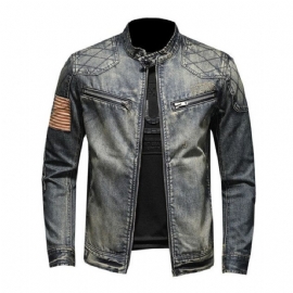 American Style Casual Zipper Jeans-jakke