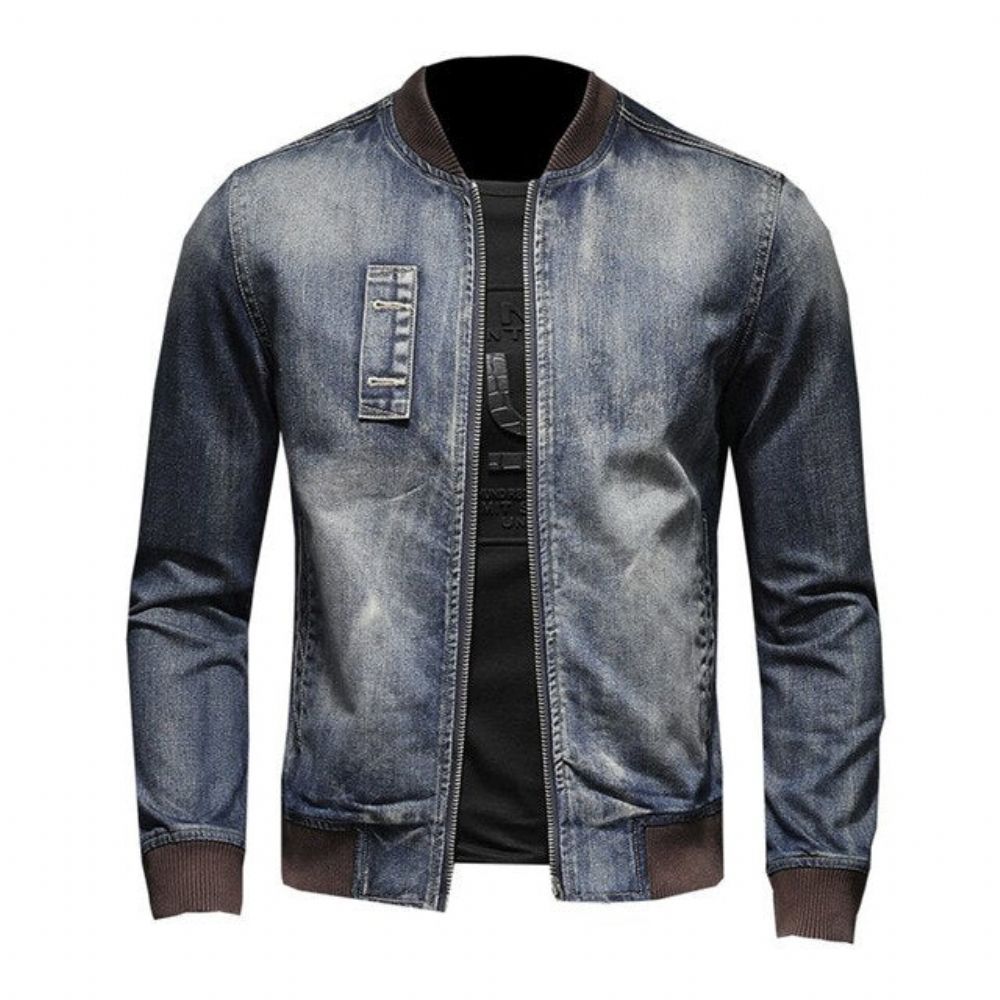 American Style Casual Zipper Jeans-jakke