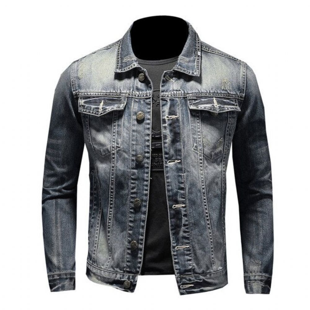 American Style Casual Zipper Jeans-jakke