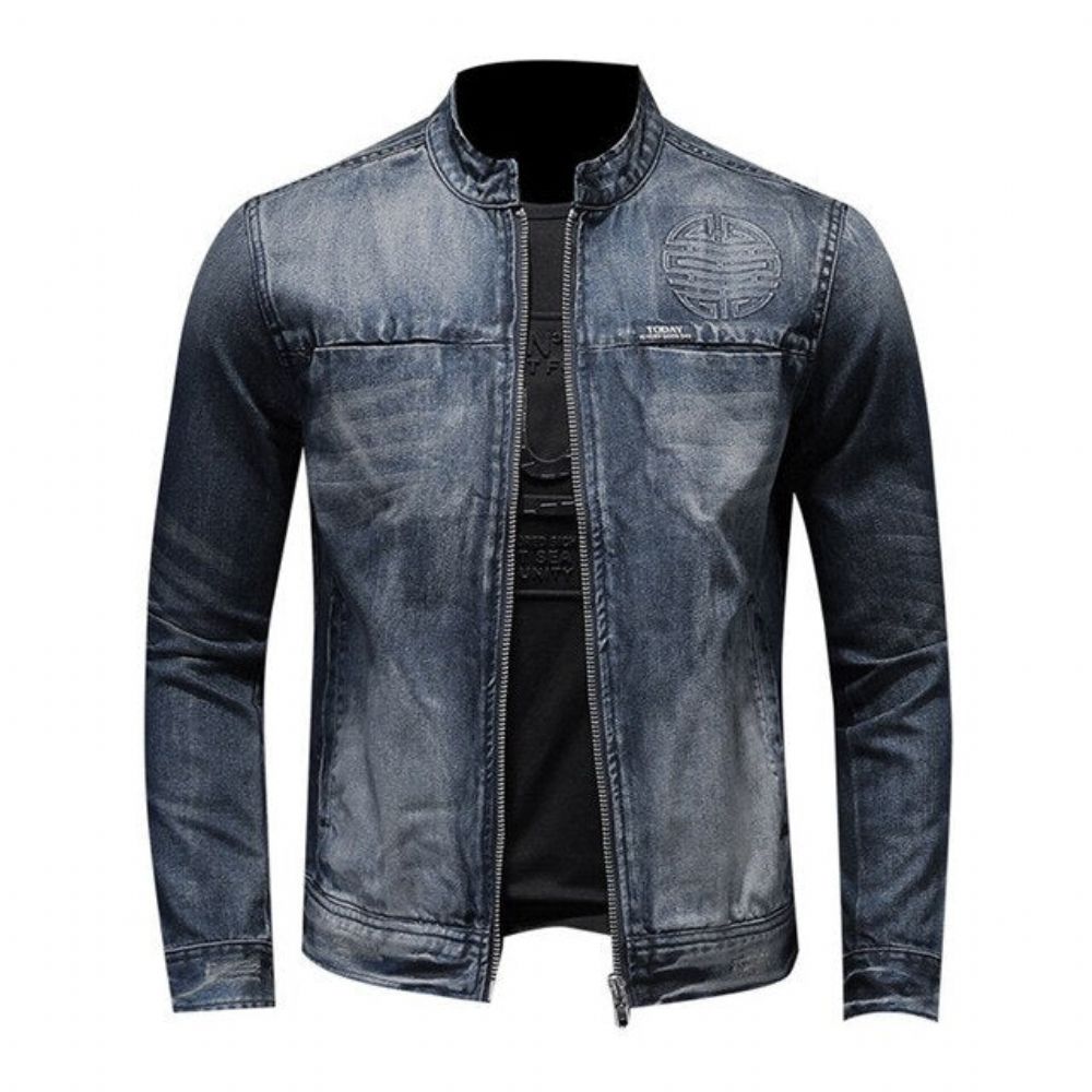 American Style Casual Zipper Jeans-jakke