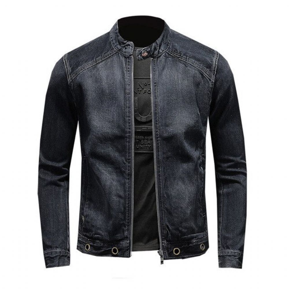 American Style Casual Zipper Jeans-jakke