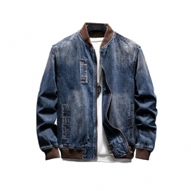 Høst Denim Casual Pilot Bomber Jacket