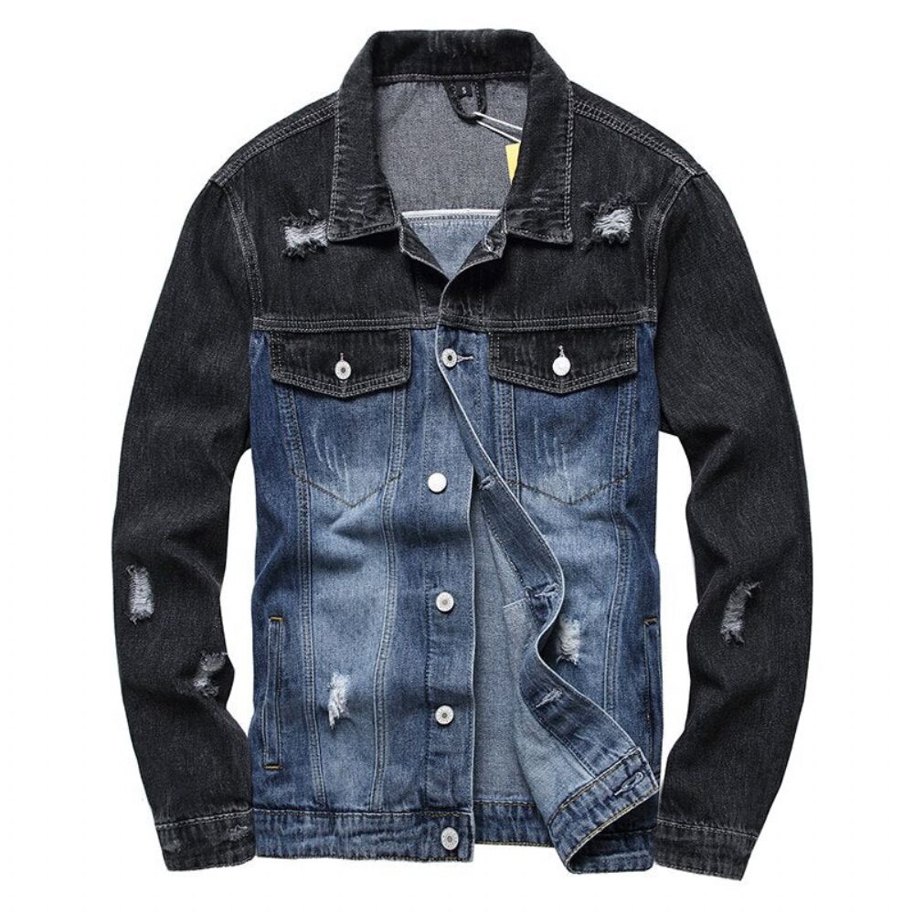 Patchwork Spleiset Denimjakke