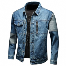 Søm Design Mote Løs Kontrast Denimjakke