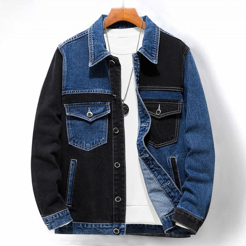Stitching Cowboy Mote Jeansjakke