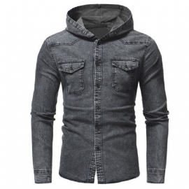 Vasket Klassisk Retro Denimjakke