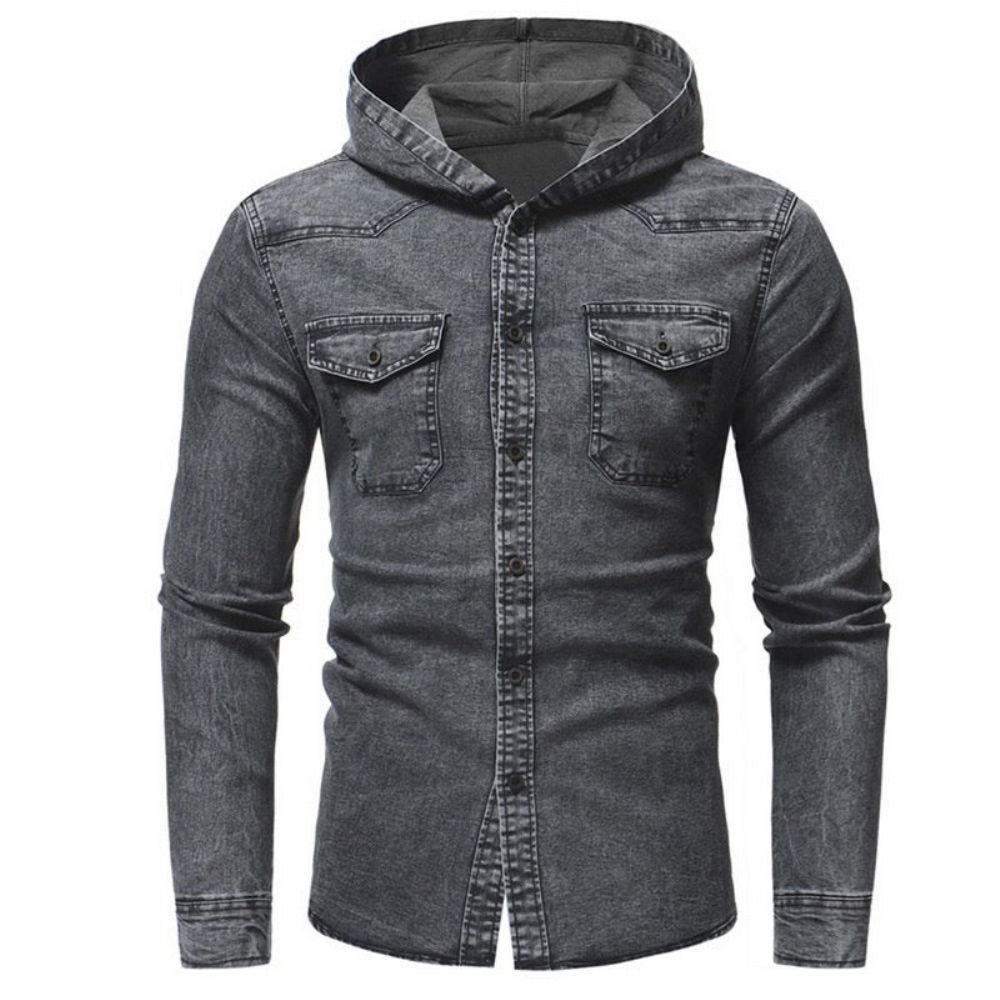 Vasket Klassisk Retro Denimjakke