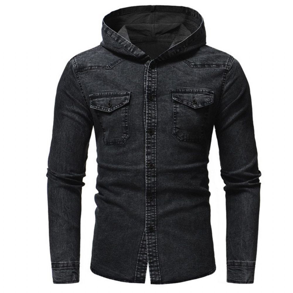 Vasket Klassisk Retro Denimjakke