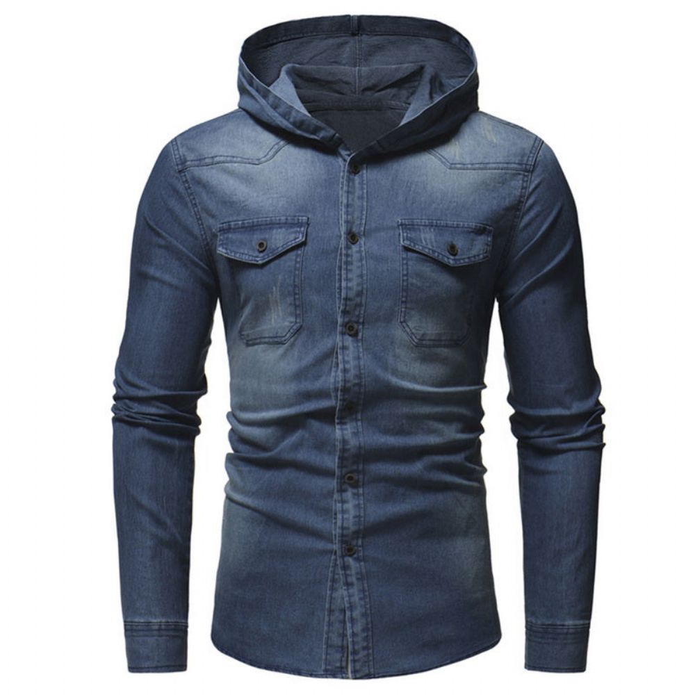 Vasket Klassisk Retro Denimjakke