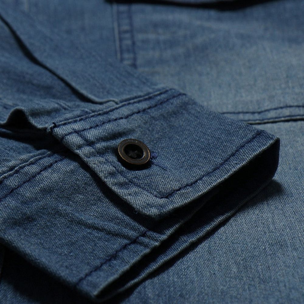 Vasket Klassisk Retro Denimjakke