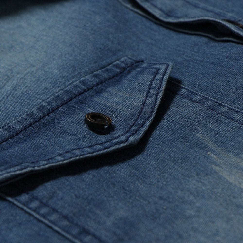 Vasket Klassisk Retro Denimjakke