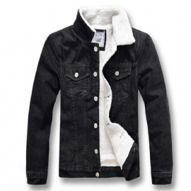 Vinter Tykk Fleece Jeansjakke