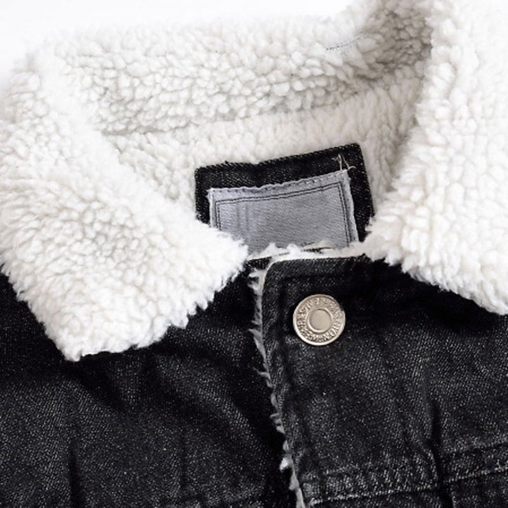 Vinter Tykk Fleece Jeansjakke