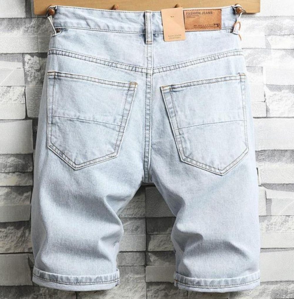 Britisk Stil Hull Knelange Jeans Kort