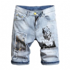 Marilyn Monroe Print Youth Denim Shorts