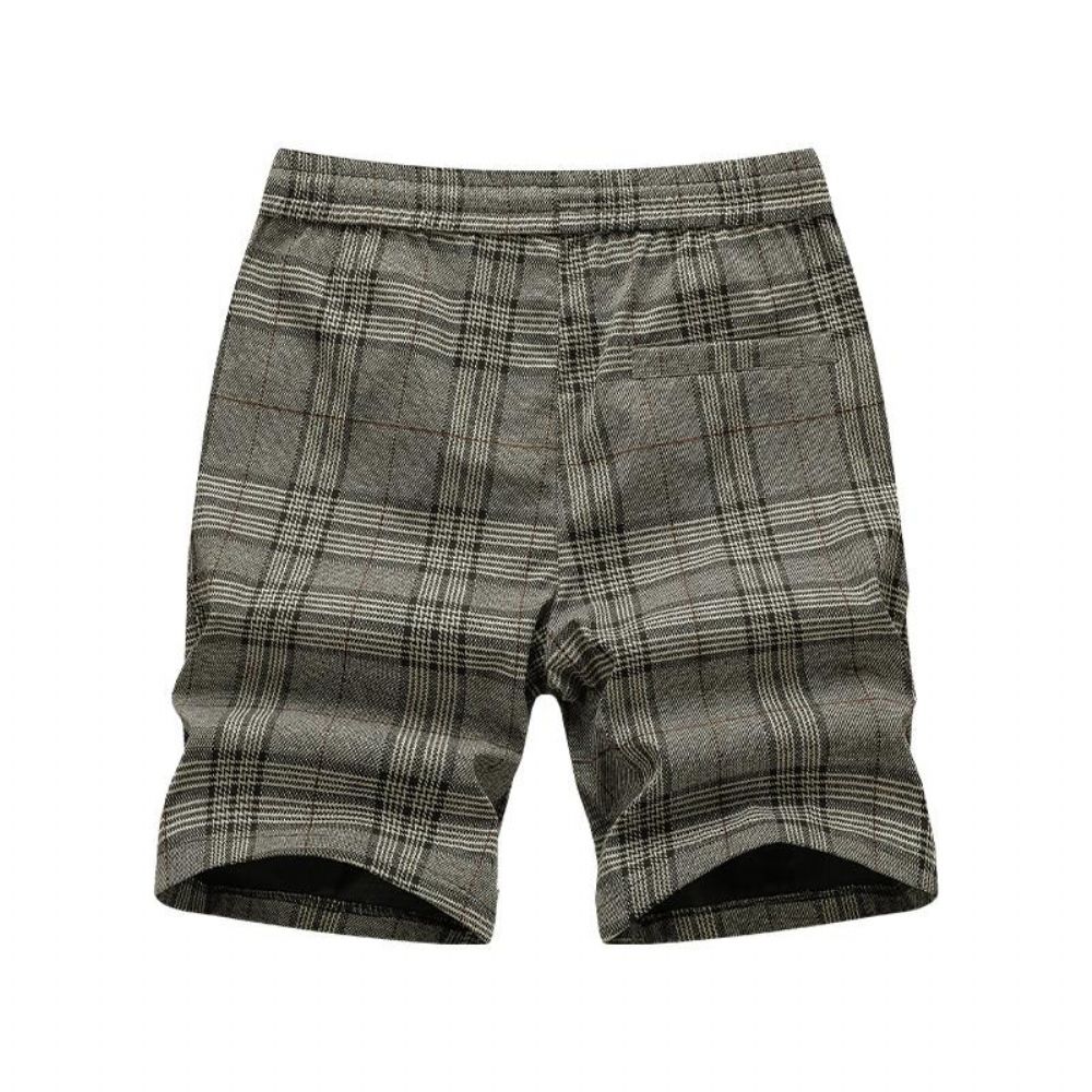 Rutet Elastisk Midje Bermuda Short