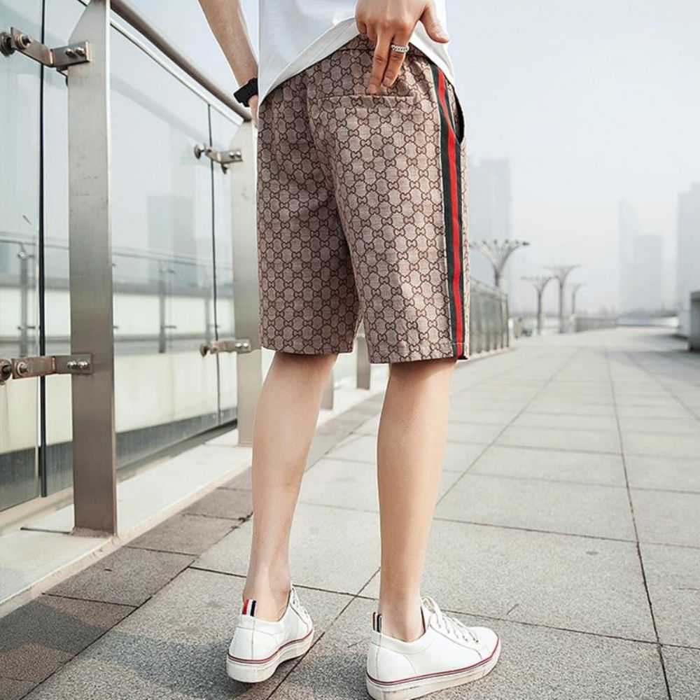 Rutet Elastisk Midje Bermuda Short