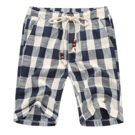 Rutete Shorts I Bomull