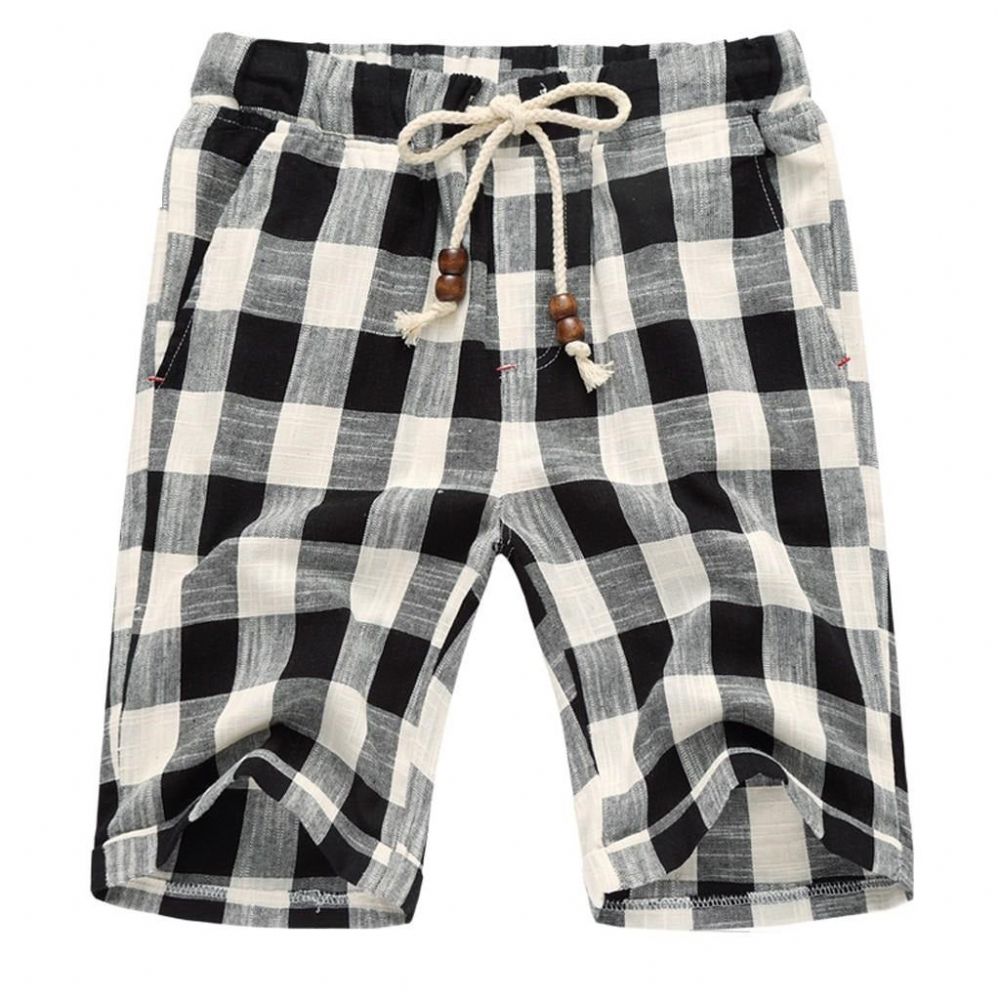 Rutete Shorts I Bomull