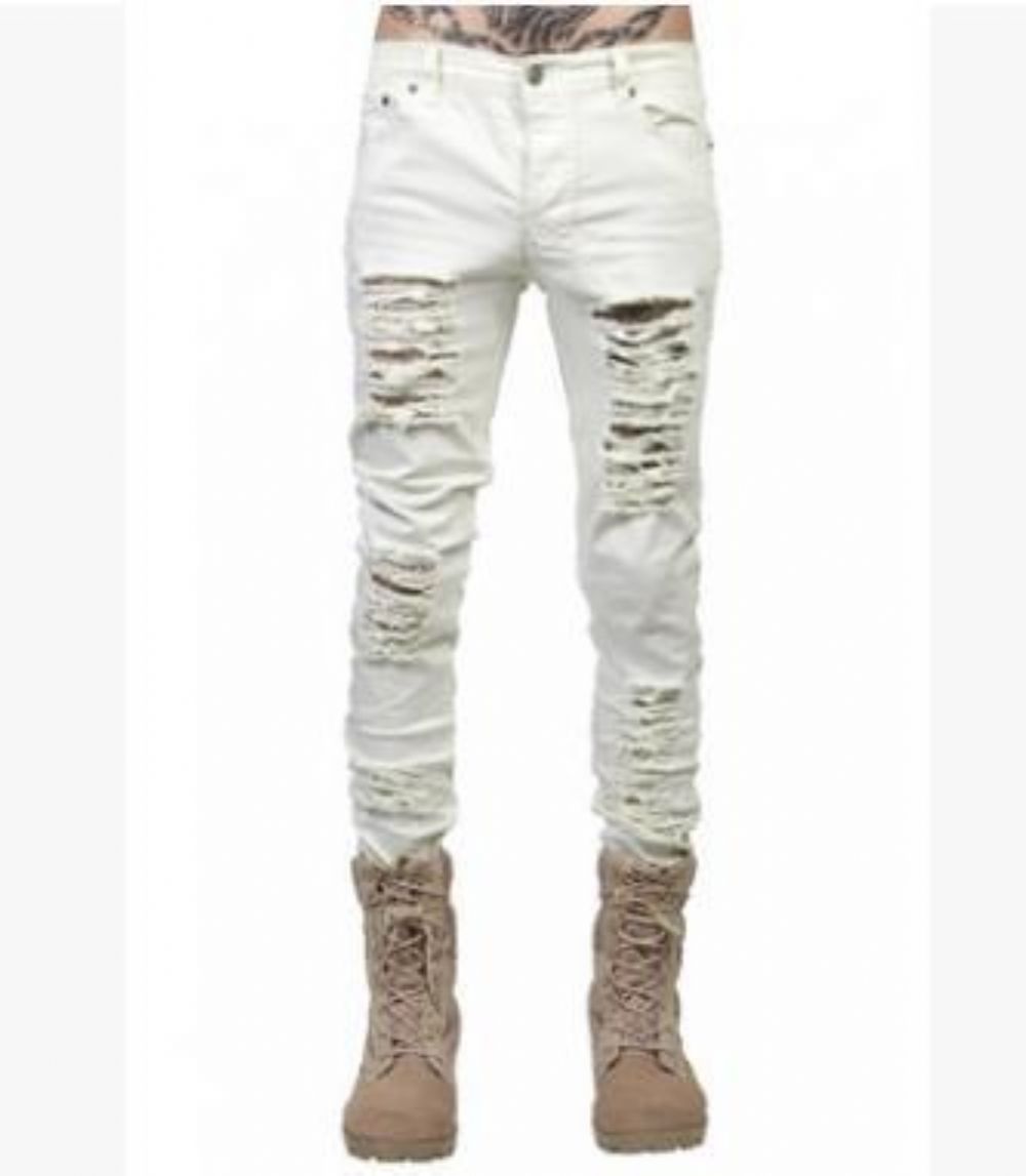 Hip Hop Swag Distressed Slim Jeans 3 Farger