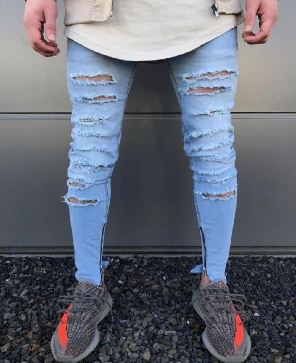 Hip Hop Swag Distressed Slim Jeans 3 Farger