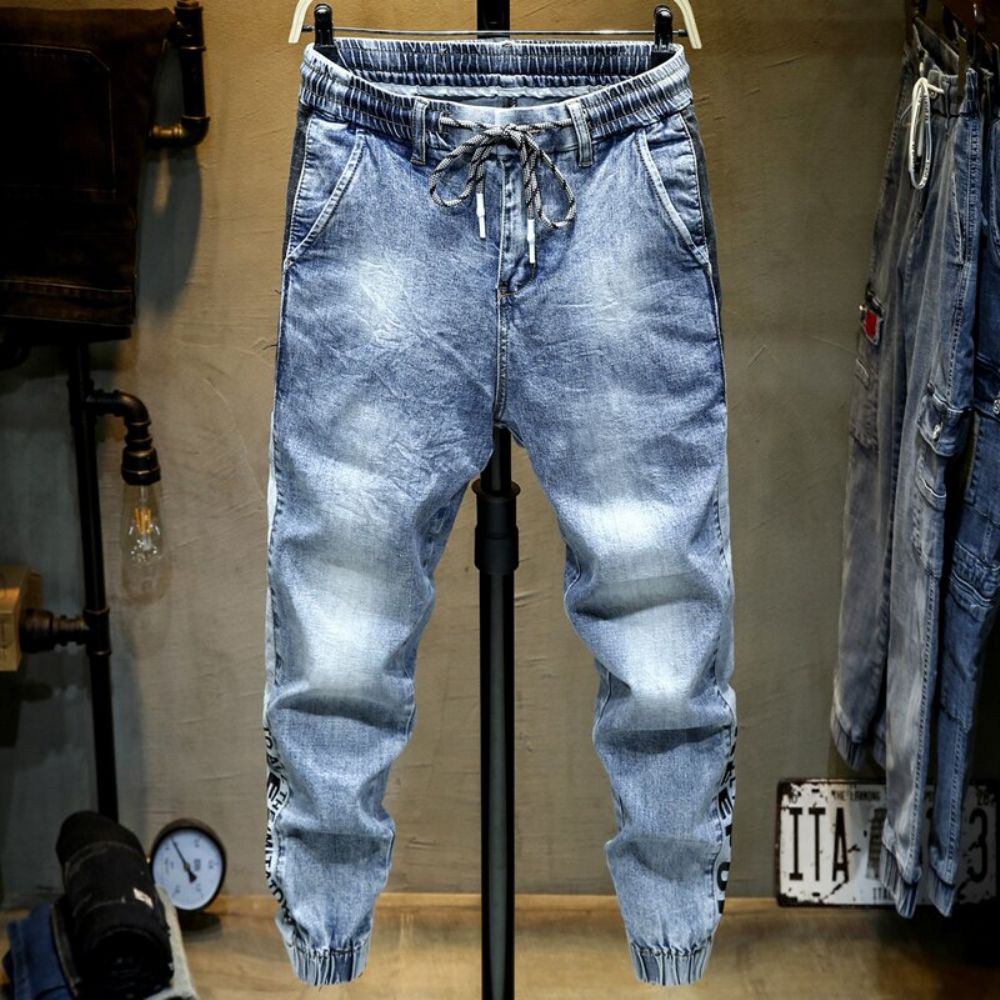 Jeans Med Elastisk Snøring I Midjen