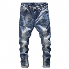Stretch Frynsete Denim-jeans