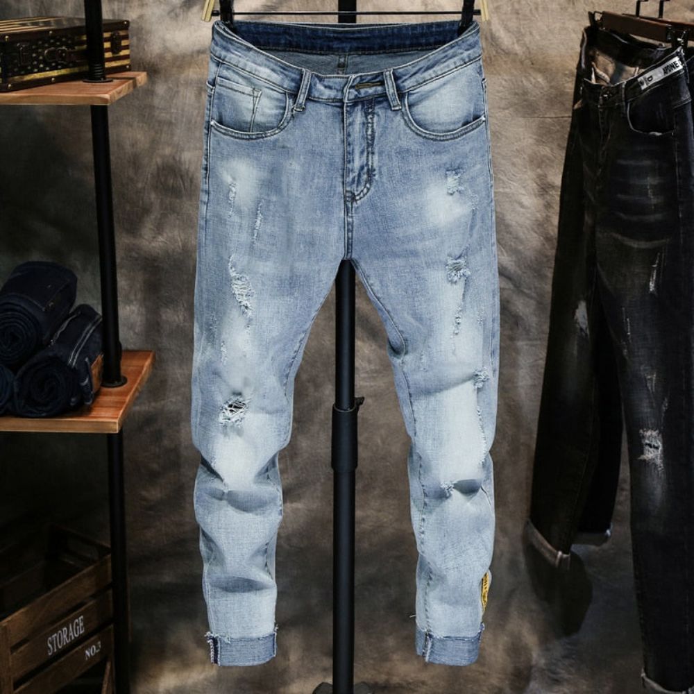 Super Skinny Elastisk Jogger Ankellengde Jeans