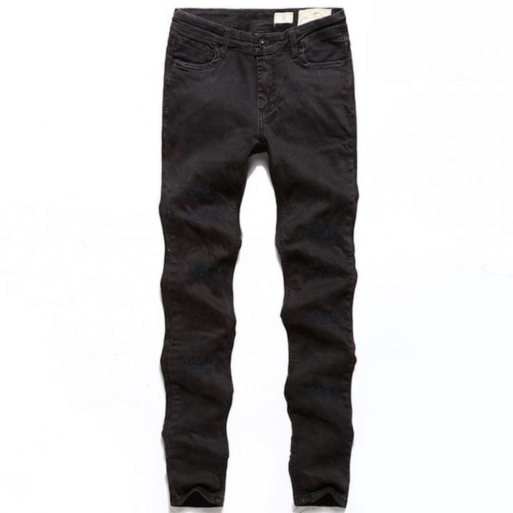 Svarte Denim-rippede Jeans