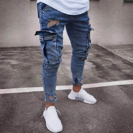 Trend Jeans Med Knehull Med Glidelåsføtter