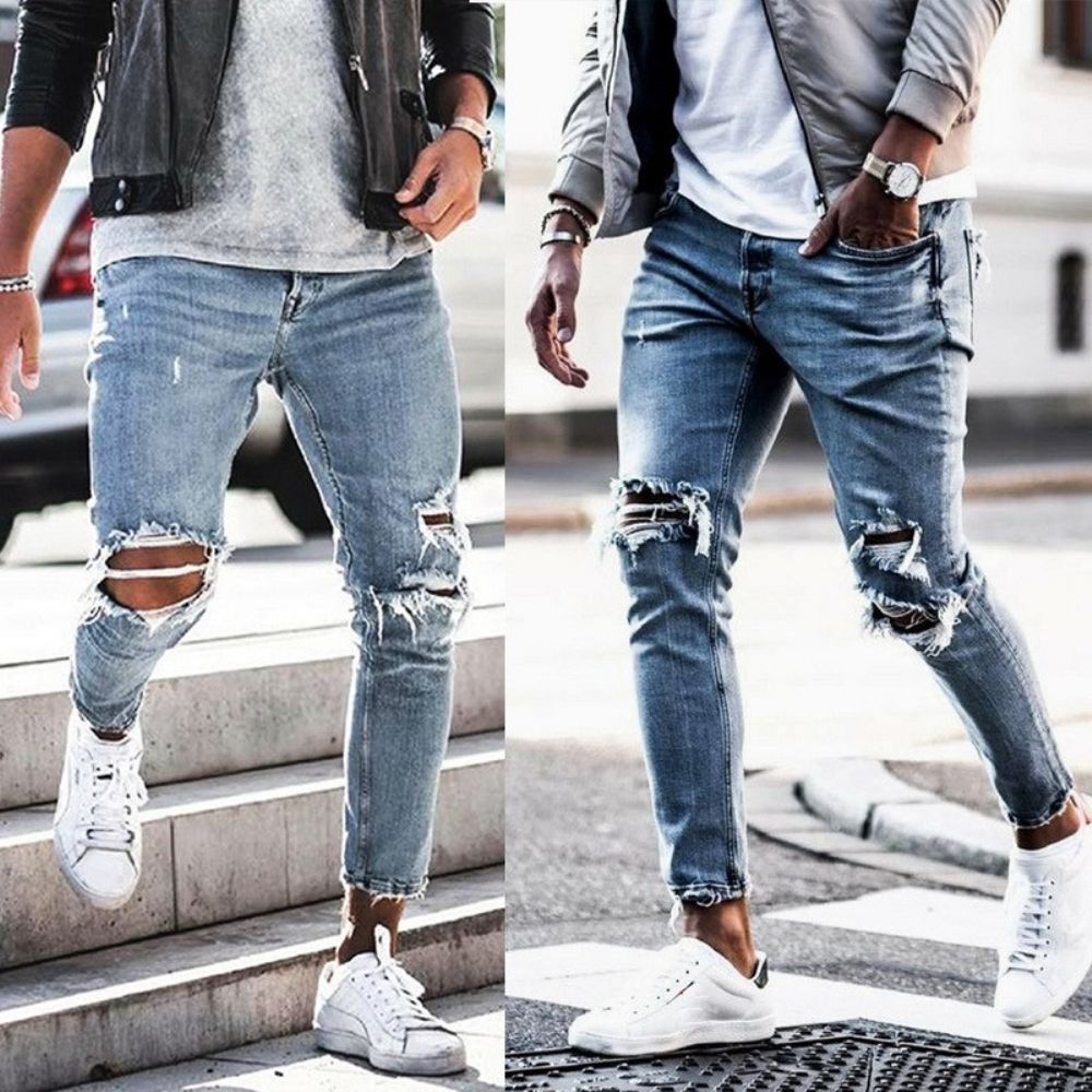 radiator Først Mig Trend Style Hole Jeans - Jeans Herre