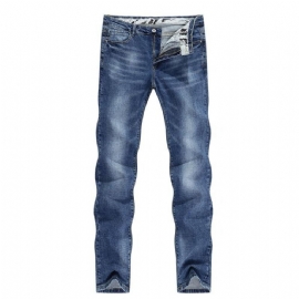 Våren Business Casual Straight Slim Jeans
