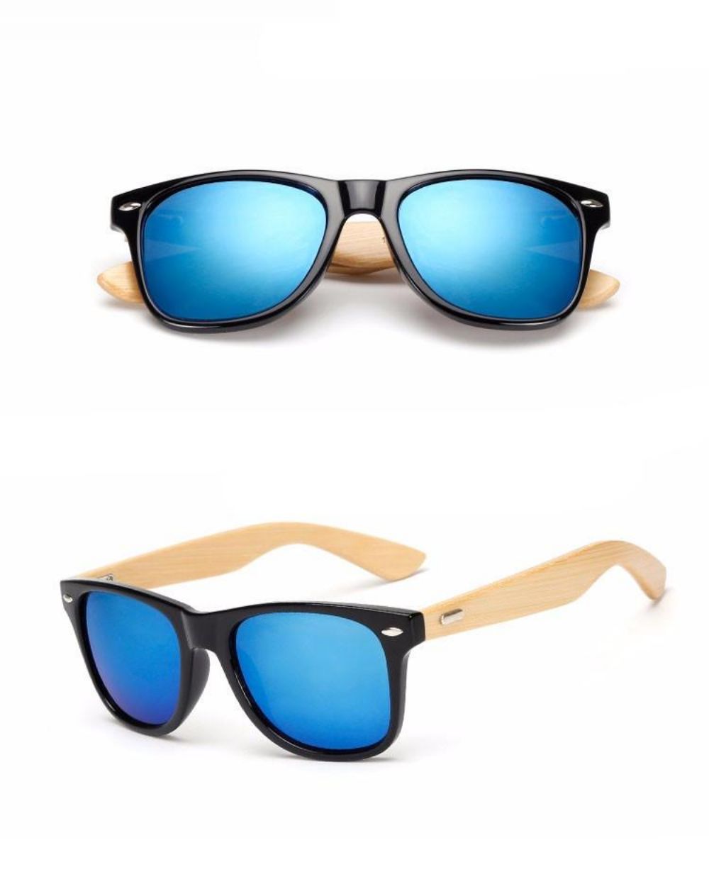 Retro Bambustre Klassiske Wayfarer-solbriller